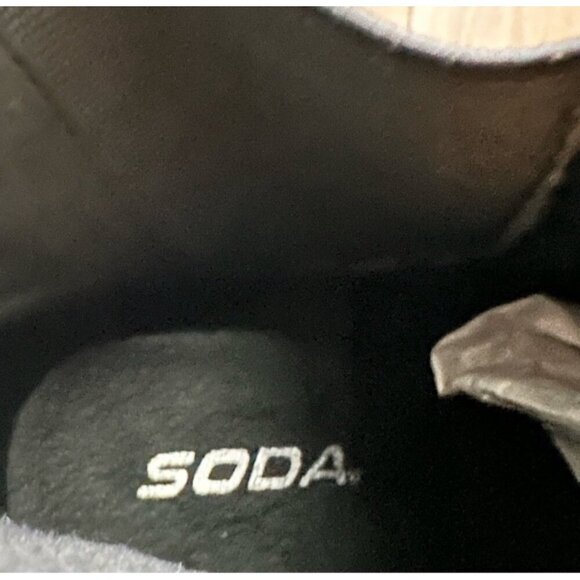 Soda Black Platform Chunky Heel Ankle Boots - Size 8 - Picture 4 of 8